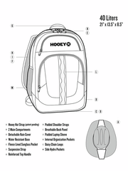Hooey BP038NV OX Backpack Navy graphic with all specifications. If you need any assistance with this item or the purchase of this item please call us at five six one seven four eight eight eight zero one Monday through Saturday 10:00a.m EST to 8:00 p.m EST