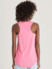 Z Supply ZT165135-FLO Womens Pocket Racer Tank Top Flamingo back view. If you need any assistance with this item or the purchase of this item please call us at five six one seven four eight eight eight zero one Monday through Saturday 10:00a.m EST to 8:00 p.m EST
