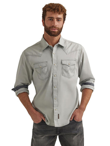 Wrangler 112344544 Mens Retro Long Sleeve Shirt Grey – J.C. Western® Wear