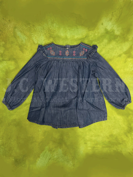 Wrangler 112335365 Infants Long Sleeve Dress Denim front view. If you need any assistance with this item or the purchase of this item please call us at five six one seven four eight eight eight zero one Monday through Saturday 10:00a.m EST to 8:00 p.m EST