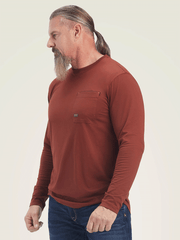 Ariat 10041404 Mens Rebar Workman Full Coverage T-Shirt Cherry Mahogany back view. If you need any assistance with this item or the purchase of this item please call us at five six one seven four eight eight eight zero one Monday through Saturday 10:00a.m EST to 8:00 p.m EST