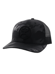 Hooey 2209T-CABK O-CLASSIC Mid Profile Trucker Hat Camo Black front and side view. If you need any assistance with this item or the purchase of this item please call us at five six one seven four eight eight eight zero one Monday through Saturday 10:00a.m EST to 8:00 p.m EST

