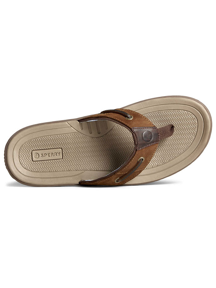 Sperry 1048735 Mens Baitfish Sandals Brown side / front view. If you need any assistance with this item or the purchase of this item please call us at five six one seven four eight eight eight zero one Monday through Saturday 10:00a.m EST to 8:00 p.m EST