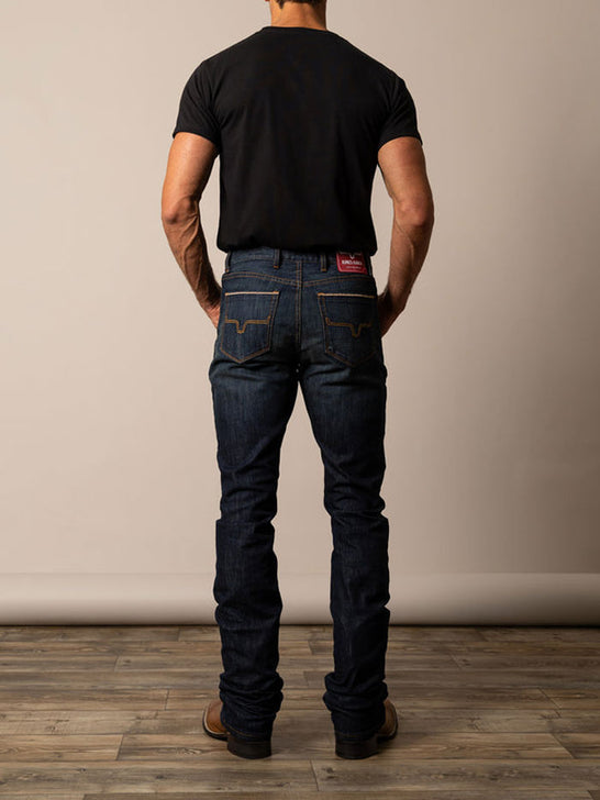 Kimes Ranch ROGER Mens Boot Cut Jeans Navy Blue back view. If you need any assistance with this item or the purchase of this item please call us at five six one seven four eight eight eight zero one Monday through Saturday 10:00a.m EST to 8:00 p.m EST