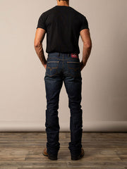 Kimes Ranch ROGER Mens Boot Cut Jeans Navy Blue back view. If you need any assistance with this item or the purchase of this item please call us at five six one seven four eight eight eight zero one Monday through Saturday 10:00a.m EST to 8:00 p.m EST