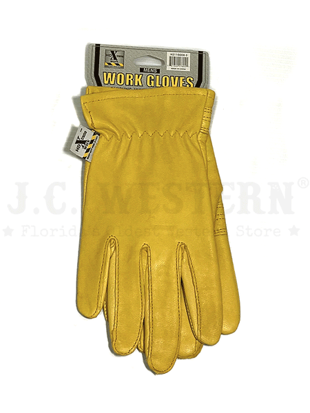 HD Xtreme Work H2110008 Mens Goatskin Leather Gloves Tan front-top view. If you need any assistance with this item or the purchase of this item please call us at five six one seven four eight eight eight zero one Monday through Saturday 10:00a.m EST to 8:00 p.m EST