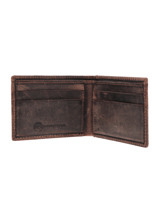 Hooey HFBF003-BRBK Mens Liberty Roper Front Pocket Bifold Wallet Brown inside view. If you need any assistance with this item or the purchase of this item please call us at five six one seven four eight eight eight zero one Monday through Saturday 10:00a.m EST to 8:00 p.m EST