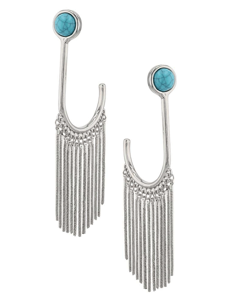 Montana Silversmiths AER5935 Womens On the Fringe Attitude Earrings Silver front view. If you need any assistance with this item or the purchase of this item please call us at five six one seven four eight eight eight zero one Monday through Saturday 10:00a.m EST to 8:00 p.m EST