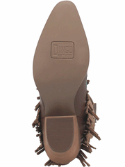 Dingo DI737 Womens Gypsy Leather Boot Brown sole view. If you need any assistance with this item or the purchase of this item please call us at five six one seven four eight eight eight zero one Monday through Saturday 10:00a.m EST to 8:00 p.m EST