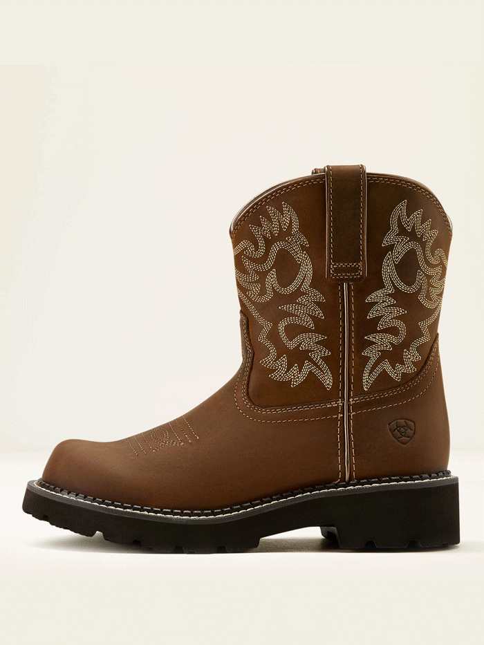 Ariat 10061281 Womens Fatbaby Western Boot Sassy Brown front and side view. If you need any assistance with this item or the purchase of this item please call us at five six one seven four eight eight eight zero one Monday through Saturday 10:00a.m EST to 8:00 p.m EST