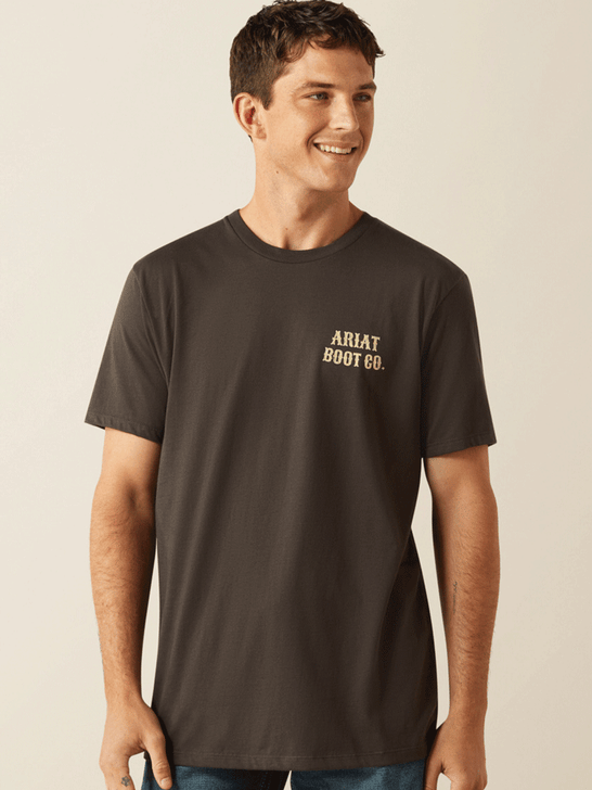 Ariat 10058894 Mens Cowboy Cocky T-Shirt Charcoal front view. If you need any assistance with this item or the purchase of this item please call us at five six one seven four eight eight eight zero one Monday through Saturday 10:00a.m EST to 8:00 p.m EST