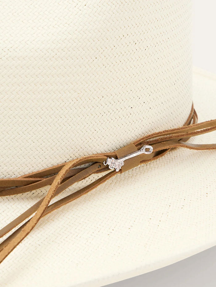 Stetson SSGUSS-563681 GUS 10X Straw Cowboy Hat Natural side / front view. If you need any assistance with this item or the purchase of this item please call us at five six one seven four eight eight eight zero one Monday through Saturday 10:00a.m EST to 8:00 p.m EST