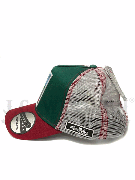 Larry Mahan MCBCLGGN El Gallo Mesh Back Cap Green left side view. If you need any assistance with this item or the purchase of this item please call us at five six one seven four eight eight eight zero one Monday through Saturday 10:00a.m EST to 8:00 p.m EST