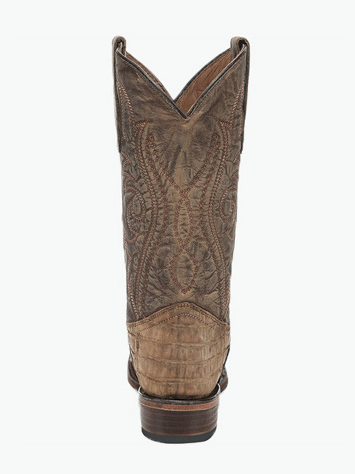 Circle G L8108 Mens Embroidery Round Toe Caiman Boot Brown front and side view. If you need any assistance with this item or the purchase of this item please call us at five six one seven four eight eight eight zero one Monday through Saturday 10:00a.m EST to 8:00 p.m EST
