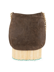 Mary Frances BAG S002-383 LINE DANCE Crossbody Handbag Cream back view. If you need any assistance with this item or the purchase of this item please call us at five six one seven four eight eight eight zero one Monday through Saturday 10:00a.m EST to 8:00 p.m EST
