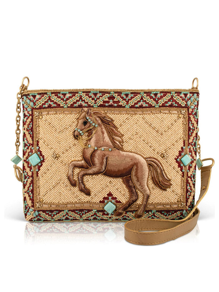 Mary Frances BAG S002-764 FREE REIN Crossbody Handbag Natural front view. If you need any assistance with this item or the purchase of this item please call us at five six one seven four eight eight eight zero one Monday through Saturday 10:00a.m EST to 8:00 p.m EST

