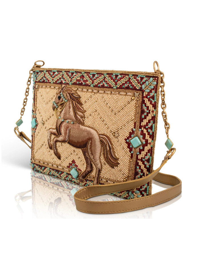 Mary Frances BAG S002-764 FREE REIN Crossbody Handbag Natural front view. If you need any assistance with this item or the purchase of this item please call us at five six one seven four eight eight eight zero one Monday through Saturday 10:00a.m EST to 8:00 p.m EST
