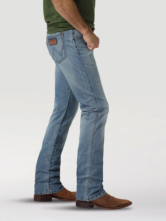 Wrangler 88MWZJK Mens Retro Slim Straight Jean Jacksboro front view. If you need any assistance with this item or the purchase of this item please call us at five six one seven four eight eight eight zero one Monday through Saturday 10:00a.m EST to 8:00 p.m EST