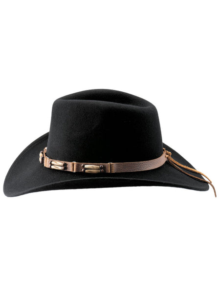 Bullhide BROOMFIELD 0874BL Outdoors Felt Hat Black side view. If you need any assistance with this item or the purchase of this item please call us at five six one seven four eight eight eight zero one Monday through Saturday 10:00a.m EST to 8:00 p.m EST