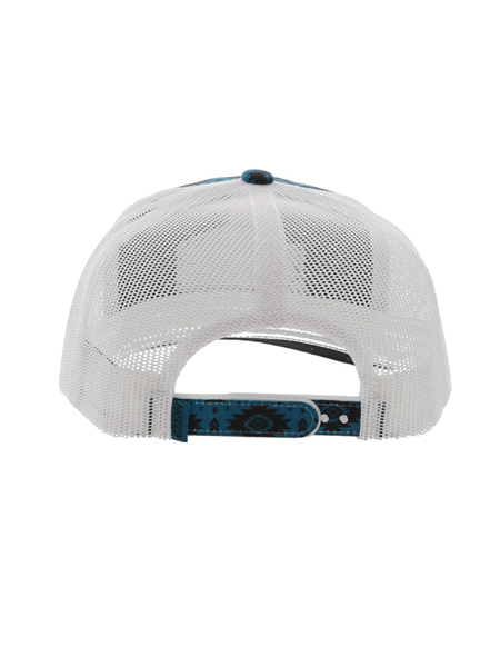 Hooey 4040T-BLWH TRIBE High Profile Snapback Trucker Hat White And Blue back view. If you need any assistance with this item or the purchase of this item please call us at five six one seven four eight eight eight zero one Monday through Saturday 10:00a.m EST to 8:00 p.m EST