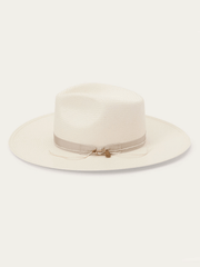 Stetson XSJWMS-104081 JW Marshall Straw Flat Brim Hat Natural side view. If you need any assistance with this item or the purchase of this item please call us at five six one seven four eight eight eight zero one Monday through Saturday 10:00a.m EST to 8:00 p.m EST

