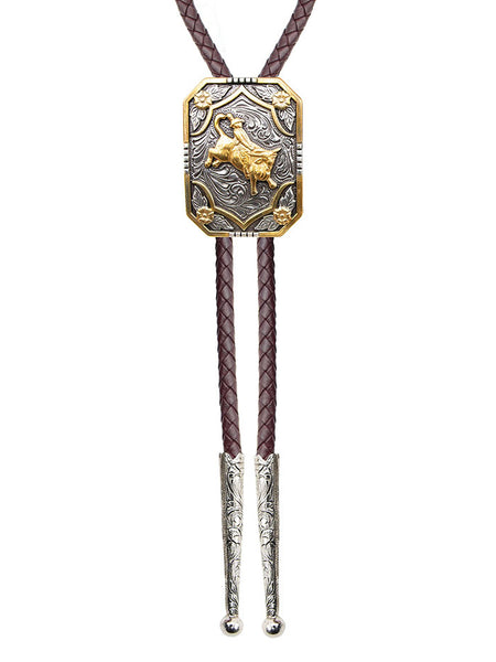 AndWest BOLIC01 Iconic Bull Rider Bolo Antique Gold And Silver front view. If you need any assistance with this item or the purchase of this item please call us at five six one seven four eight eight eight zero one Monday through Saturday 10:00a.m EST to 8:00 p.m EST
