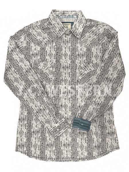 Panhandle RSWSOSRZDB Womens Paisley Print Long Sleeve Shirt Sky Blue front view. If you need any assistance with this item or the purchase of this item please call us at five six one seven four eight eight eight zero one Monday through Saturday 10:00a.m EST to 8:00 p.m EST