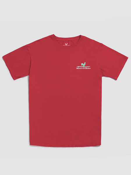 Beach & Barn OUTBOARD Short Sleeve Tee Brick front view. If you need any assistance with this item or the purchase of this item please call us at five six one seven four eight eight eight zero one Monday through Saturday 10:00a.m EST to 8:00 p.m EST