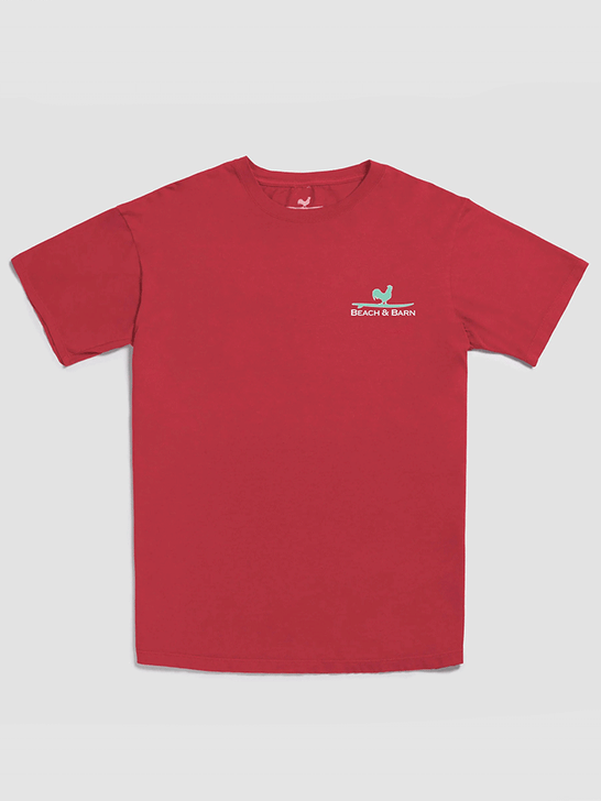 Beach & Barn OUTBOARD Short Sleeve Tee Brick front view. If you need any assistance with this item or the purchase of this item please call us at five six one seven four eight eight eight zero one Monday through Saturday 10:00a.m EST to 8:00 p.m EST