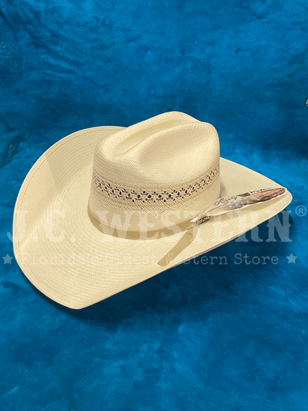 Larry Mahan MSUS42OLDX 10X OLD GLORY Straw Hat Ivory front and side view. If you need any assistance with this item or the purchase of this item please call us at five six one seven four eight eight eight zero one Monday through Saturday 10:00a.m EST to 8:00 p.m EST