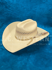 Larry Mahan MSUS42OLDX 10X OLD GLORY Straw Hat Ivory front and side view. If you need any assistance with this item or the purchase of this item please call us at five six one seven four eight eight eight zero one Monday through Saturday 10:00a.m EST to 8:00 p.m EST