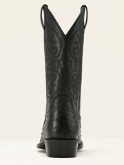 Ariat 10058160 Mens Vesper Full Quill Ostrich Cowboy Boot Black back view. If you need any assistance with this item or the purchase of this item please call us at five six one seven four eight eight eight zero one Monday through Saturday 10:00a.m EST to 8:00 p.m EST