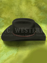 Justin JF0242LNST 2X Lone Star Premium Wool Hat Black right side view. If you need any assistance with this item or the purchase of this item please call us at five six one seven four eight eight eight zero one Monday through Saturday 10:00a.m EST to 8:00 p.m EST