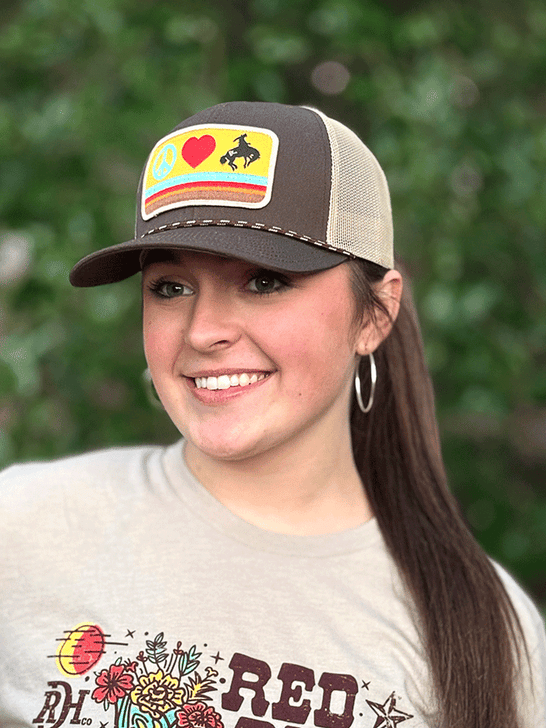 Red Dirt RDHC-491 PEACE LOVE AND RODEO Cap Khaki Brown