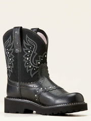 Ariat 10047011 Womens Fatbaby Gembaby Western Boot Madison Avenue Metallic Onyx inner side view. If you need any assistance with this item or the purchase of this item please call us at five six one seven four eight eight eight zero one Monday through Saturday 10:00a.m EST to 8:00 p.m EST
