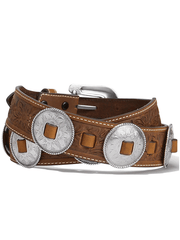 Tony Lama C51309 Womens Sedona Concho Leather Belt Brown back view. If you need any assistance with this item or the purchase of this item please call us at five six one seven four eight eight eight zero one Monday through Saturday 10:00a.m EST to 8:00 p.m EST