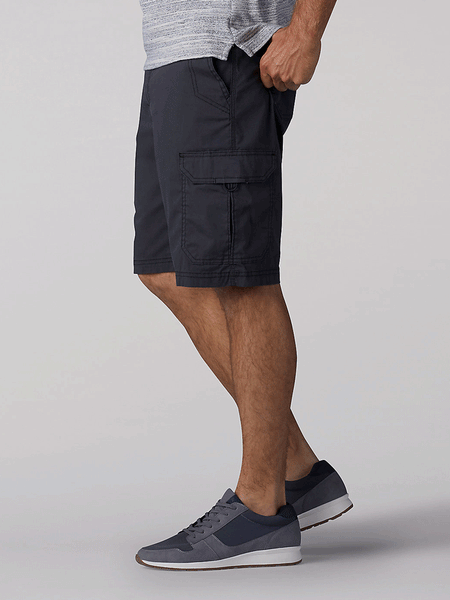 Lee 2187019 Mens Extreme Motion Lightweight Crossroads Shorts Black side view. If you need any assistance with this item or the purchase of this item please call us at five six one seven four eight eight eight zero one Monday through Saturday 10:00a.m EST to 8:00 p.m EST