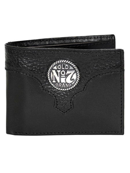 Jack Daniels 4091JD Old No.7 Authentic Bifold Leather Wallet Black front view. If you need any assistance with this item or the purchase of this item please call us at five six one seven four eight eight eight zero one Monday through Saturday 10:00a.m EST to 8:00 p.m EST