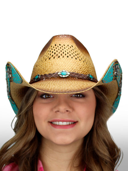 Dallas Hats CASINO Fine Braided Straw Hat Tan front view on model. If you need any assistance with this item or the purchase of this item please call us at five six one seven four eight eight eight zero one Monday through Saturday 10:00a.m EST to 8:00 p.m EST