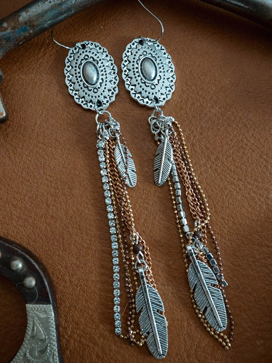 Cowgirl Confetti CCERR93 Angel of Mine Earrings Silver front view. If you need any assistance with this item or the purchase of this item please call us at five six one seven four eight eight eight zero one Monday through Saturday 10:00a.m EST to 8:00 p.m EST