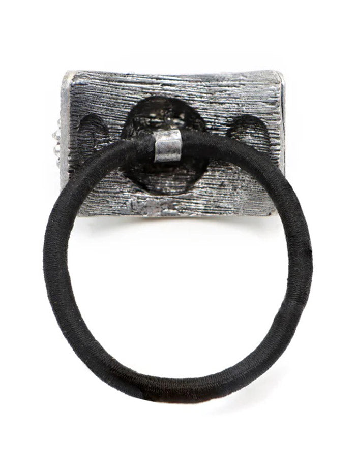 Cowgirl Confetti CCHRA13 Layla Hair Tie Silver And Turquoise front view. If you need any assistance with this item or the purchase of this item please call us at five six one seven four eight eight eight zero one Monday through Saturday 10:00a.m EST to 8:00 p.m EST