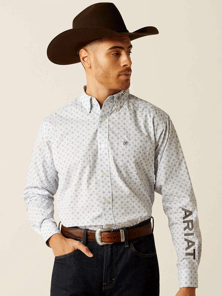 Ariat 10052624 Mens Team Kody Classic Fit Shirt Light Blue front view. If you need any assistance with this item or the purchase of this item please call us at five six one seven four eight eight eight zero one Monday through Saturday 10:00a.m EST to 8:00 p.m EST