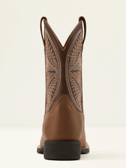 Ariat 10061136 Kids Ruidoso Western Boot Pearl Brown back view. If you need any assistance with this item or the purchase of this item please call us at five six one seven four eight eight eight zero one Monday through Saturday 10:00a.m EST to 8:00 p.m EST
