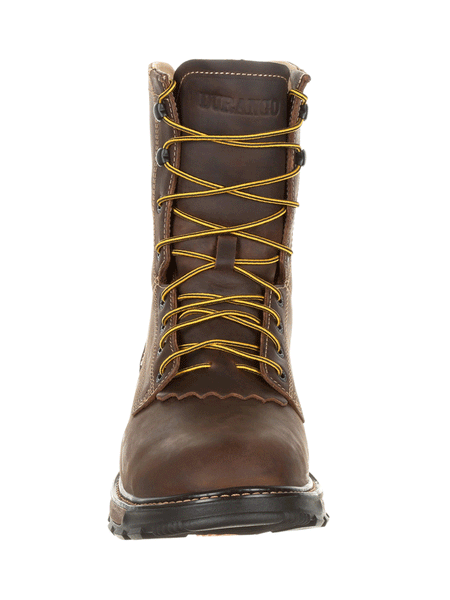 Durango DDB0173 Mens Maverick XP™ Steel Toe Waterproof Lacer Work Boot Oiled Brown full front view. If you need any assistance with this item or the purchase of this item please call us at five six one seven four eight eight eight zero one Monday through Saturday 10:00a.m EST to 8:00 p.m EST