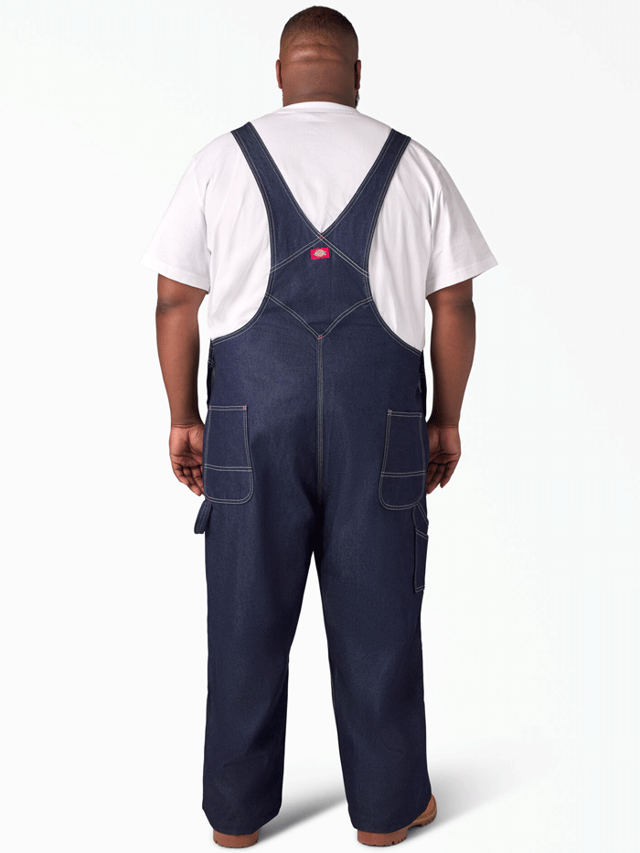 Dickies 83294NB Mens Indigo Bib Overalls Navy Blue front view regular. If you need any assistance with this item or the purchase of this item please call us at five six one seven four eight eight eight zero one Monday through Saturday 10:00a.m EST to 8:00 p.m EST