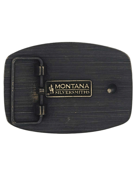 Montana Silversmiths A973C Longhorn Legend Heritage Attitude Buckle Bronze back view. If you need any assistance with this item or the purchase of this item please call us at five six one seven four eight eight eight zero one Monday through Saturday 10:00a.m EST to 8:00 p.m EST