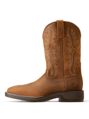 Ariat 10046982 Mens Ridgeback Western Boot Oily Distressed Tan outter side view. If you need any assistance with this item or the purchase of this item please call us at five six one seven four eight eight eight zero one Monday through Saturday 10:00a.m EST to 8:00 p.m EST