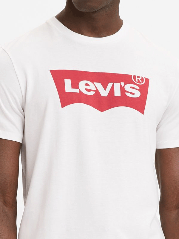 Levis 177830140 Mens Classic Logo T-Shirt White front view. If you need any assistance with this item or the purchase of this item please call us at five six one seven four eight eight eight zero one Monday through Saturday 10:00a.m EST to 8:00 p.m EST