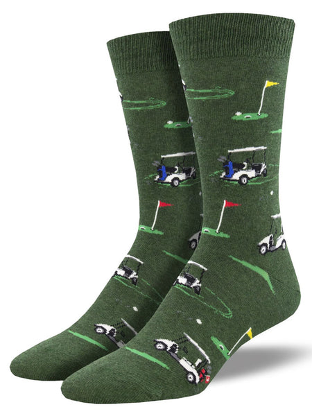 Socksmith MNC2100-GHT Mens Putting Around Socks Green front view. If you need any assistance with this item or the purchase of this item please call us at five six one seven four eight eight eight zero one Monday through Saturday 10:00a.m EST to 8:00 p.m EST