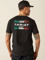 Ariat 10053997 Mens Viva Mexico Wood T-Shirt Black back. If you need any assistance with this item or the purchase of this item please call us at five six one seven four eight eight eight zero one Monday through Saturday 10:00a.m EST to 8:00 p.m EST